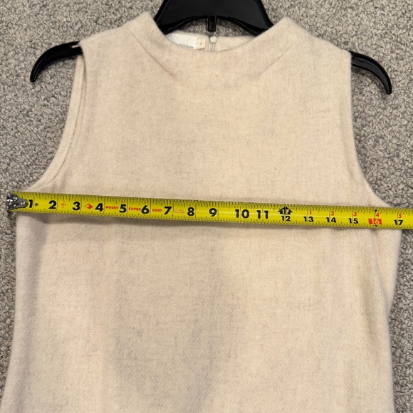 DKNY Pure Ivory Wool Angora High Neck Sleeveless Sheath Dress - Picture 5 of 7